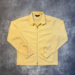 Vintage 70s Towncraft JCPenney Mens ML Yellow Harrington Jacket Zip Up Serval